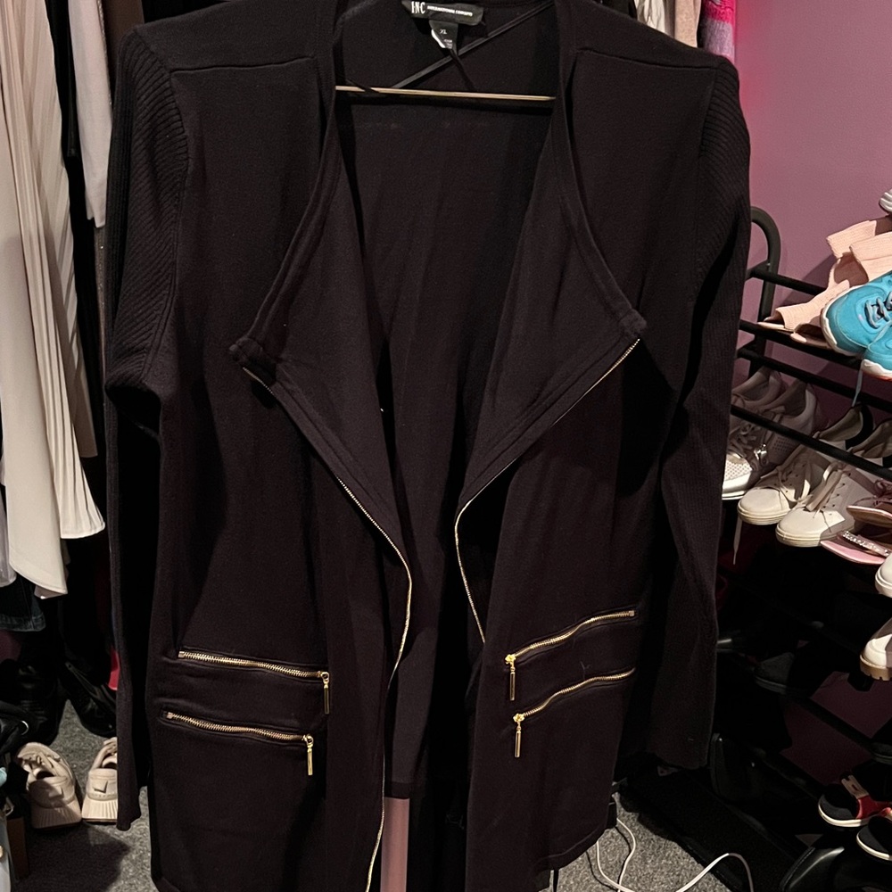 Women's Black Jacket with Gold Accents   XL